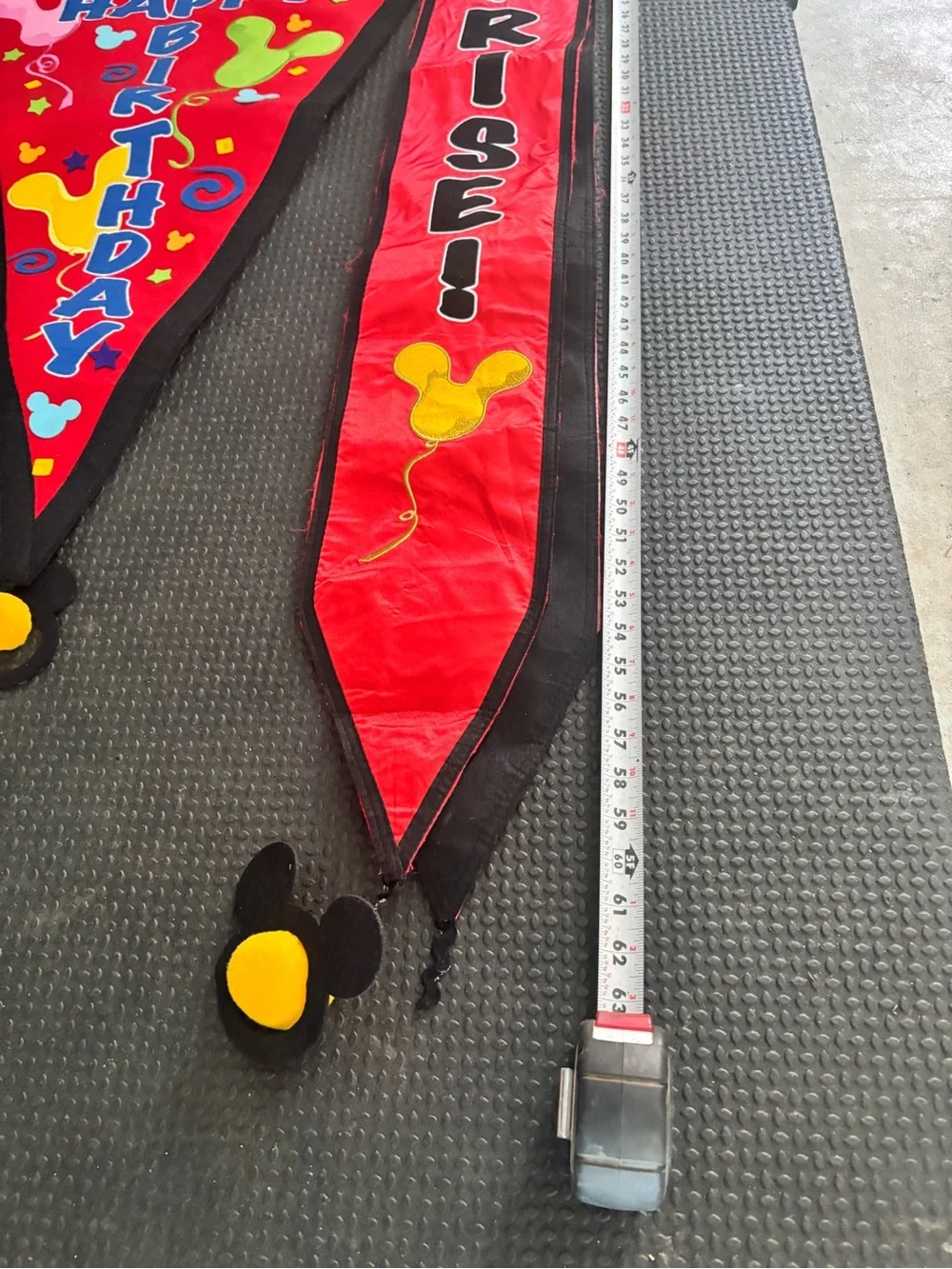 Disney Mickey Mouse Red Happy Birthday Pennant Banner with Multicolor Accents
